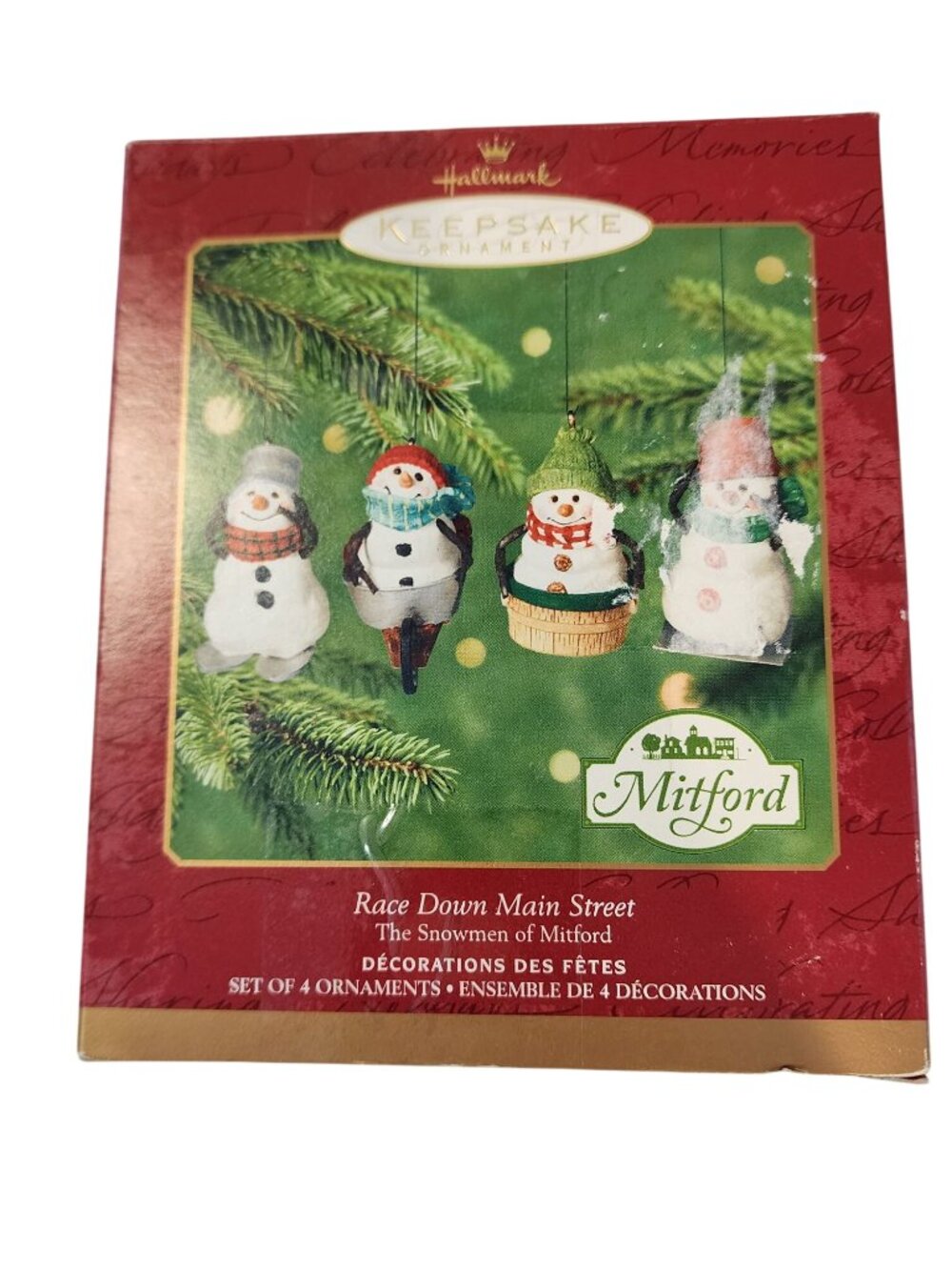 Hallmark Keepsake Ornament Set Mitford Snowmen Race Down Main Street